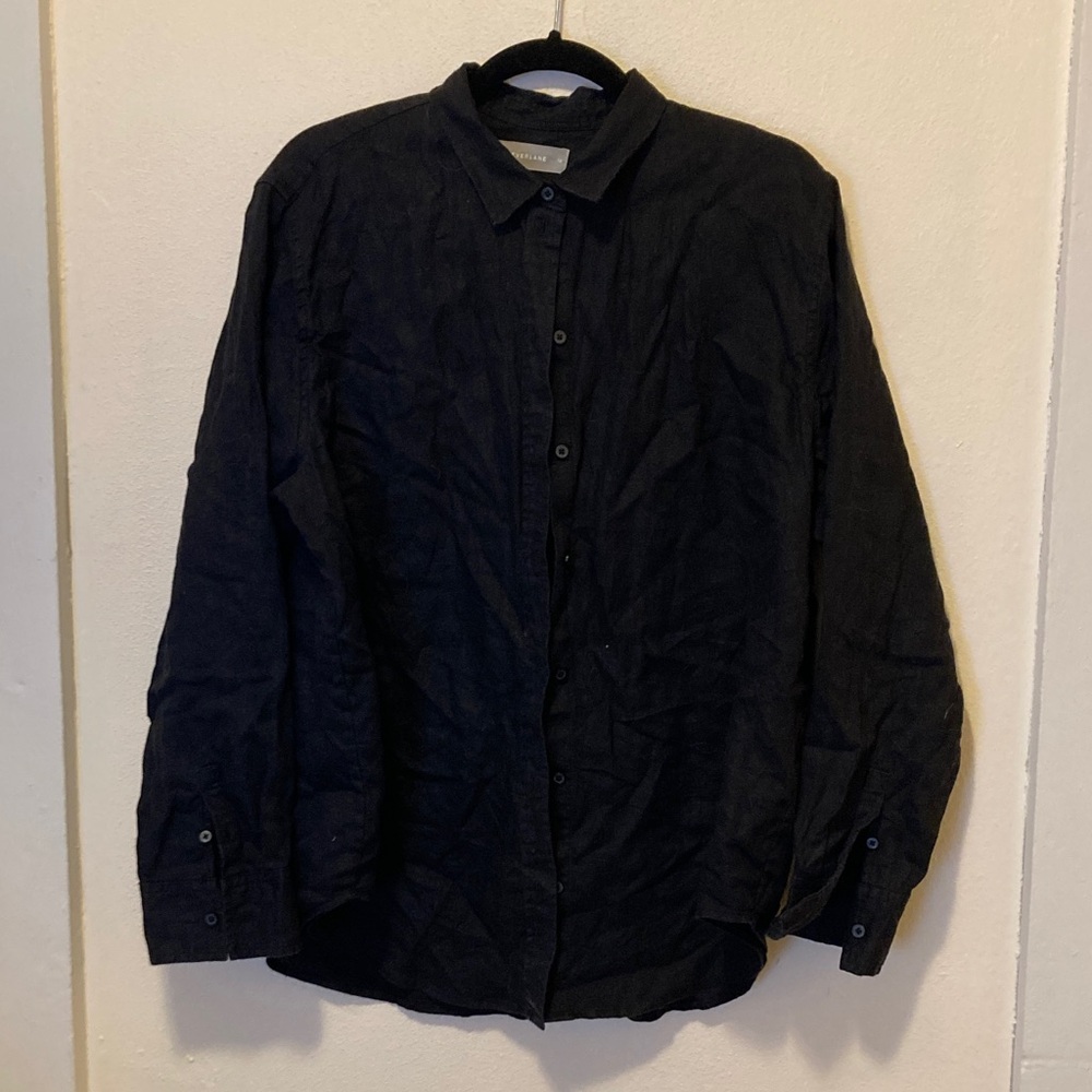 Everlane 100% Linen Women’s Black Button Up Shirt
